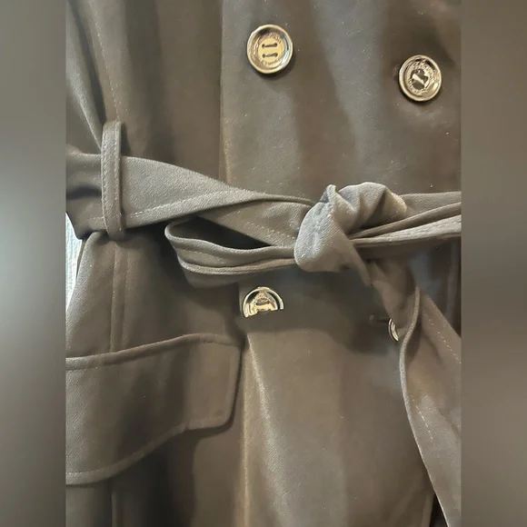 Calvin Klein Classic Black Trench Coat - Picture 4 of 9